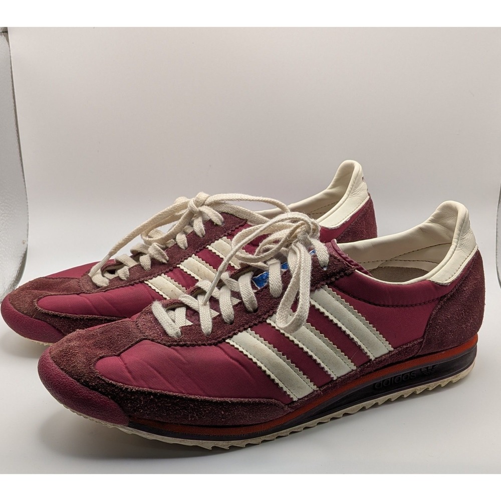 Adidas SL 72 OG Burgundy Cream Nylon Suede Retro 70s Sneaker 8.5/Men 9.5/Women